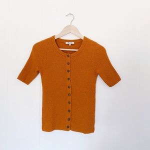 Madewell ‘Hester’ Mustard Cardigan Sweater